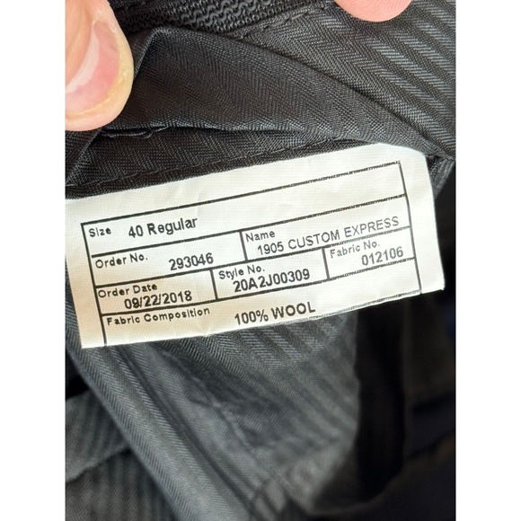 NWT JOS A BANK PANTS 40R 36 UNHEMMED CUSTOM EXPRESS NAVY BLUE FLAT FRONT‎ NEW - Picture 9 of 14